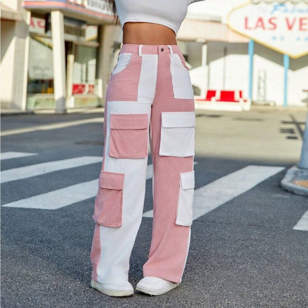 Fashionable And Personalized Street Style Patchwork Women's Pants - Picture 3 of 6